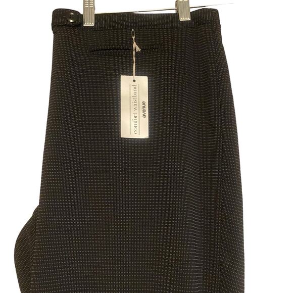 AVENUE NWT Women’s Black Cuffed Wide Leg Trousers White Speckle Pattern, Size 16 - Picture 1 of 13